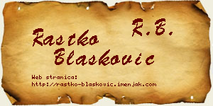 Rastko Blašković vizit kartica